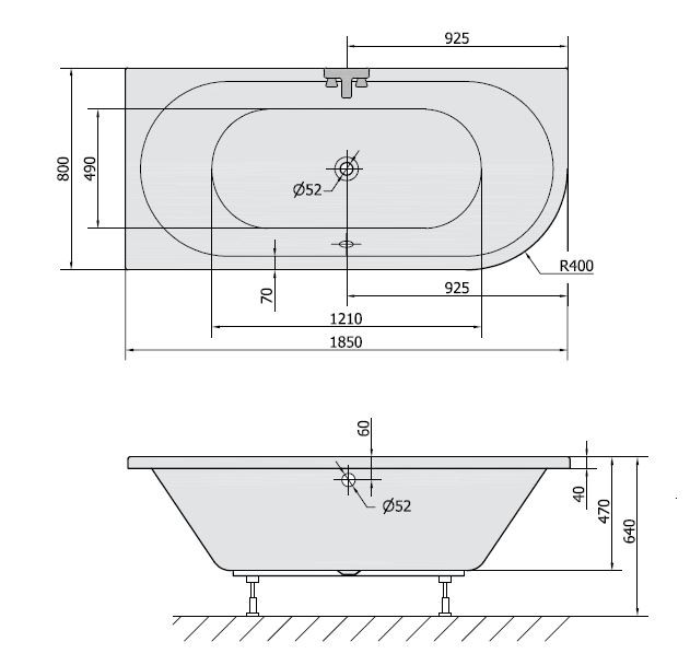 Polysan Viva L wanna asymetryczna lewa 185x80 cm akryl biały 72099