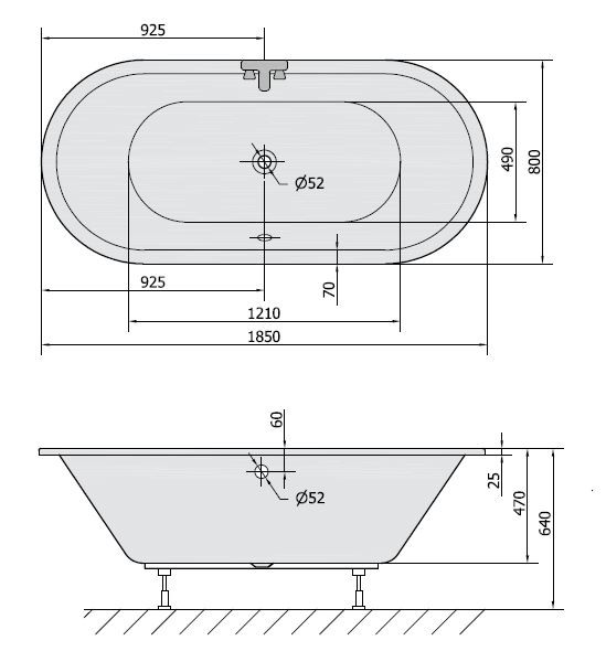 Polysan Viva O wanna owalna 185x80 cm akryl biały 72179