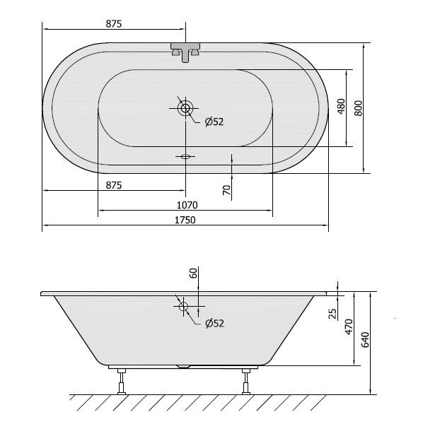 Polysan Viva O wanna owalna 175x80 cm akryl biały 79119
