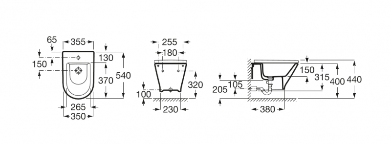 Roca Gap Round bidet wiszący z ukrytym mocowaniem A3570N6000