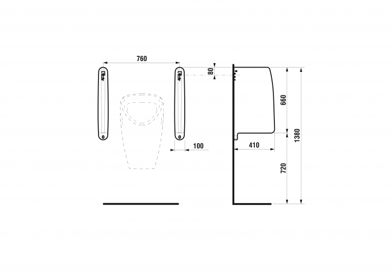 Roca Wing 2 ceramiczna przegroda pisuarowa A387093000