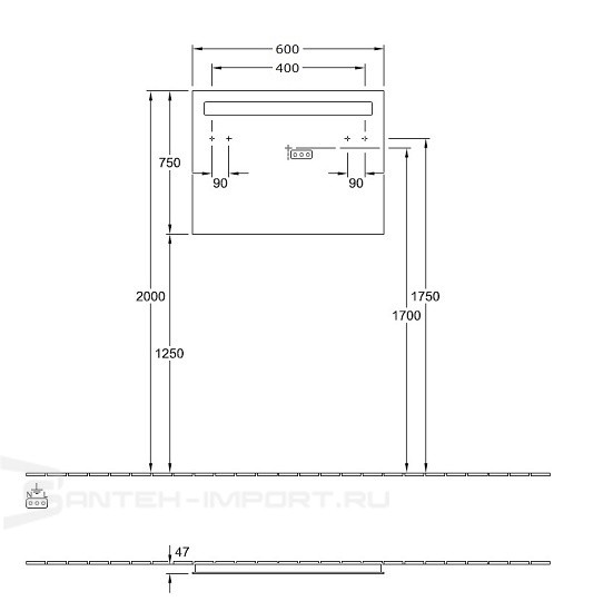 Villeroy&Boch More to see 14 lustro z oświetleniem LED 60 x 75 cm A4296000