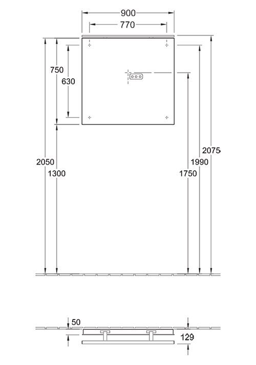 Villeroy&Boch More to see lustro z oświetleniem LED 90 x 75 cm A4049000