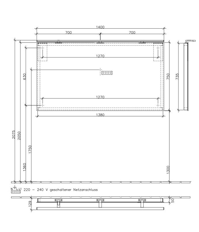 Villeroy&Boch More to see lustro z oświetleniem LED 140 x 75 cm A4041400