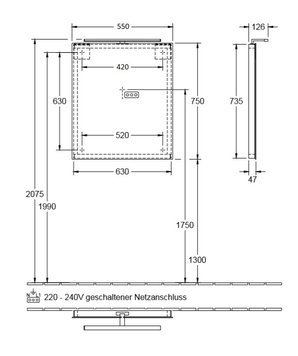Villeroy&Boch More to see lustro z oświetleniem LED 55 x 75 cm A4045500