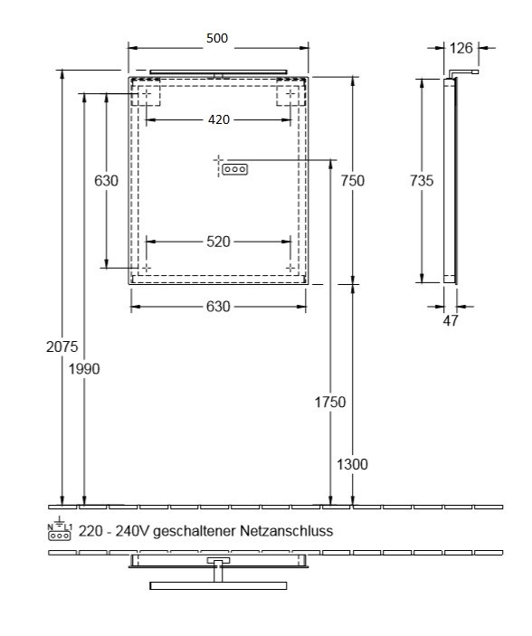Villeroy&Boch More to see lustro z oświetleniem LED 50 x 75 cm A4045000