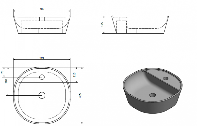 Sapho Lugano Umywalka okrągła nablatowa/stawiana na blat ceramiczna 41 cm biały AR491