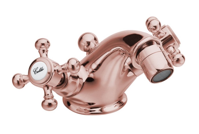 Sapho Antea bateria bidetowa z korkiem automatycznym retro różowe złoto 3187