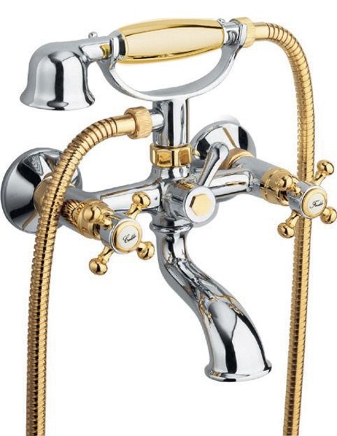 Sapho Antea bateria wannowa natynkowa termostatyczna retro chrom/złoty 3012