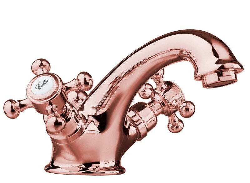 Sapho Antea bateria umywalkowa z korkiem automatycznym retro różowe złoto 3177