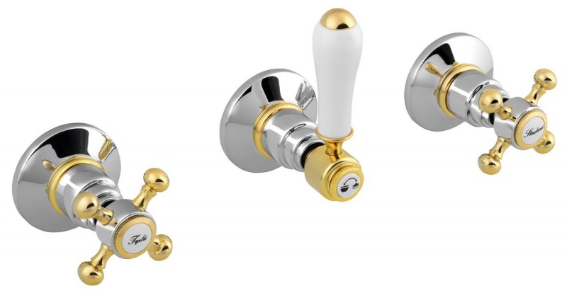 Sapho Antea bateria prysznicowa podtynkowa retro chrom/złoto SET305-102