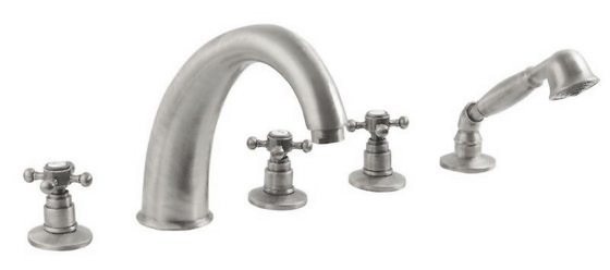 Sapho Antea bateria na brzeg wanny retro nikiel szczotkowany 3318