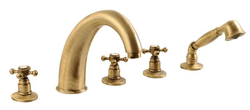 Sapho Antea bateria na brzeg wanny retro brąz szczotkowany 3316