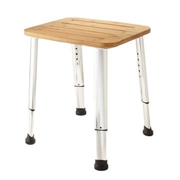 Sapho Gedy taboret łazienkowy bambus chrom AE865