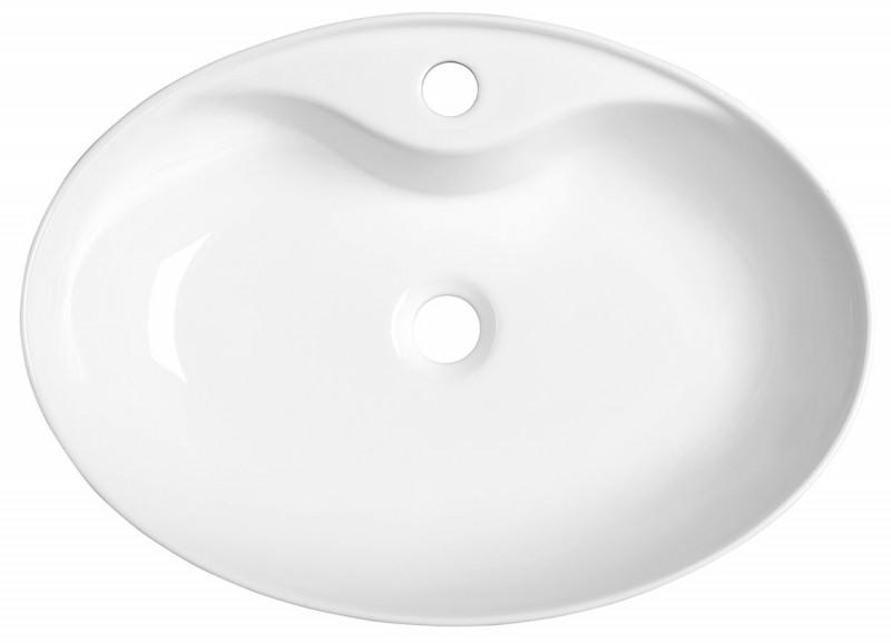 Sapho Mariana umywalka owalna nablatowa/stawiana na blat ceramiczna 57x41cm biały AR483