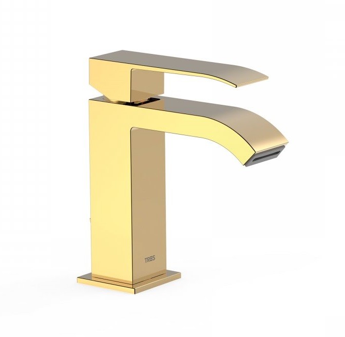 Tres Cuadro Colors bateria umywalkowa kaskada złoty polerowany 00610101OR
