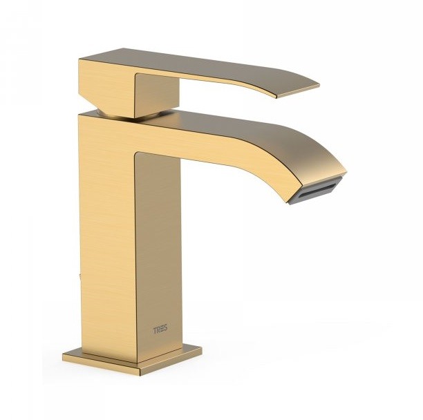 Tres Cuadro Colors bateria umywalkowa kaskada złoty matowy 00610101OM