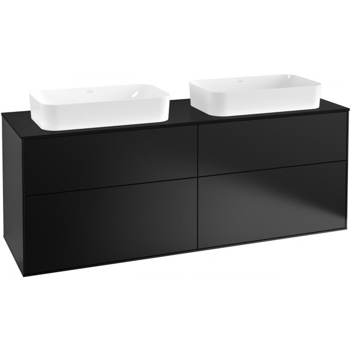 Villeroy&Boch Finion szafka pod dwie umywalki 160 cm Black Matt Lacquer czarny F31200PD
