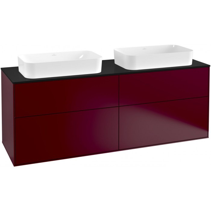 Villeroy&Boch Finion szafka pod dwie umywalki 160 cm Peony Matt Lacquer bordowy F31200HB