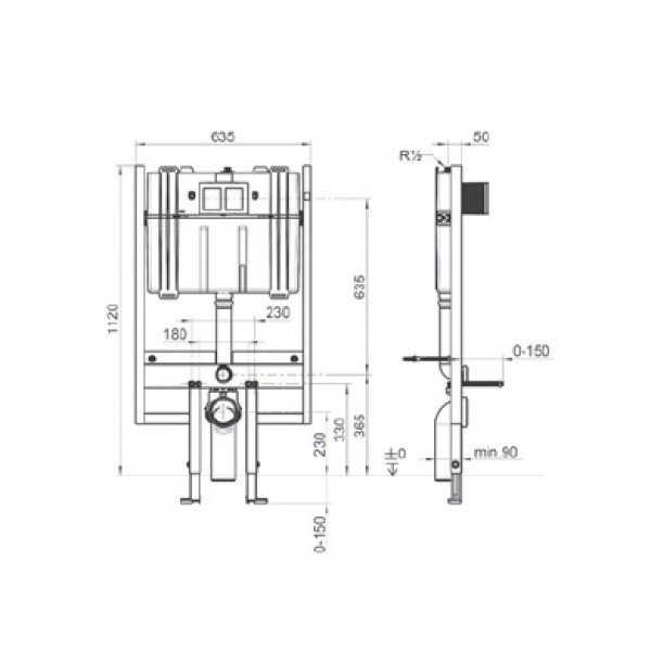 Villeroy&Boch ViConnect Compact stelaż do WC 8cm 92247600
