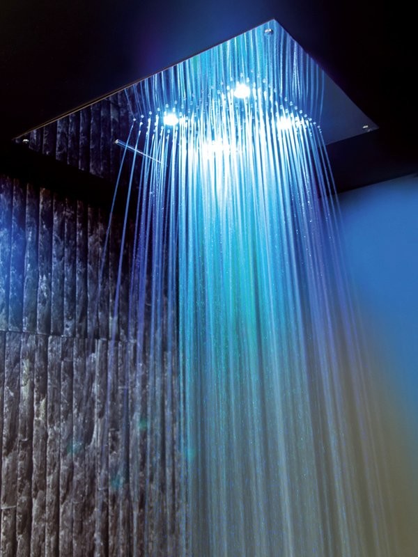 Sapho deszczownica sufitowa podtynkowa 55x40 cm chromoterapia LED deszcz kaskada pilot stal CH5540B