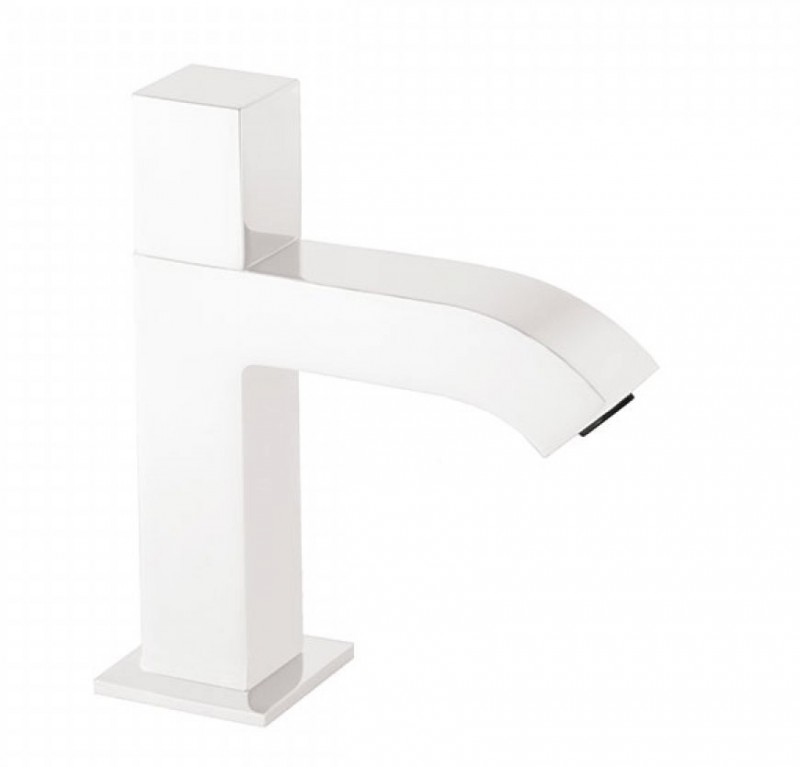 Tres Cuadro Colors zawór bateria umywalkowa bez mieszacza biały matowy 00750301BM