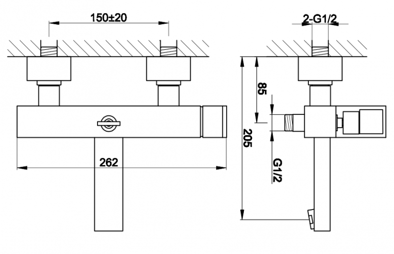 Kohlman Nexen natynkowa bateria wannowo-prysznicowa chrom QW110U