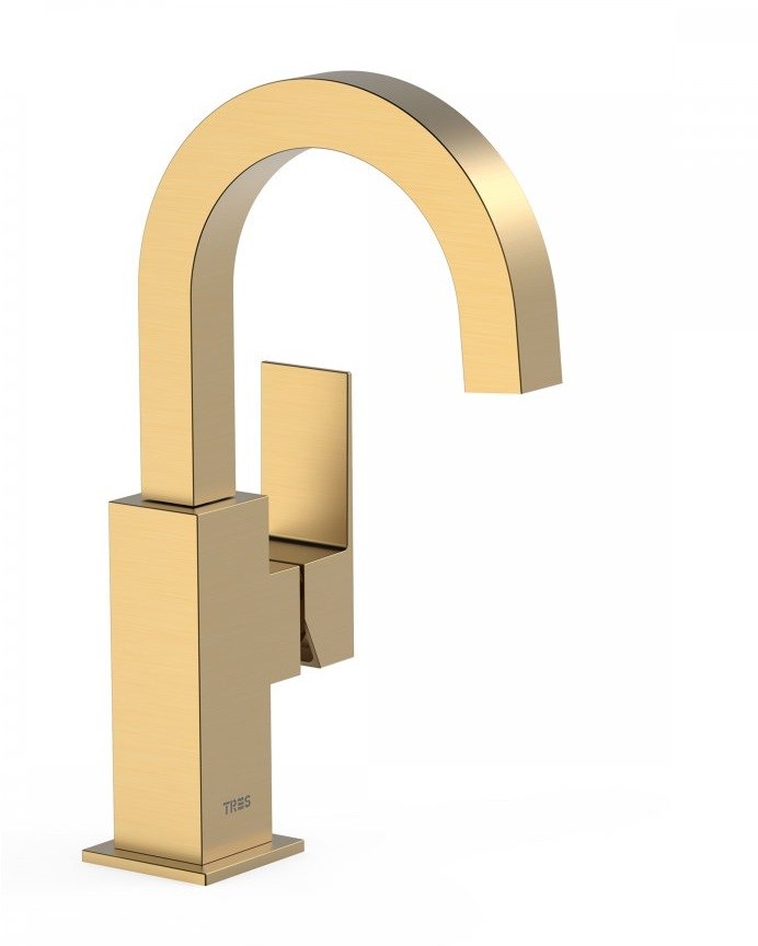 Tres Cuadro Colors bateria umywalkowa perlator złoty matowy 00660502OM