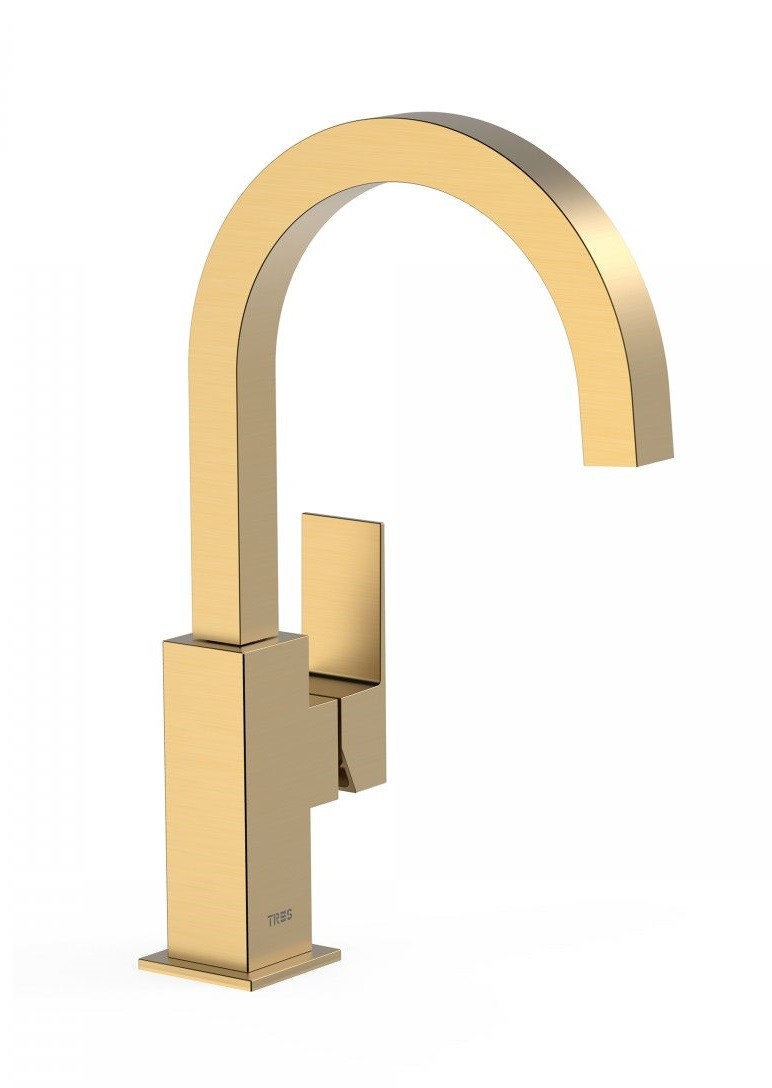 Tres Cuadro Colors bateria umywalkowa perlator złoty matowy 00660602OM