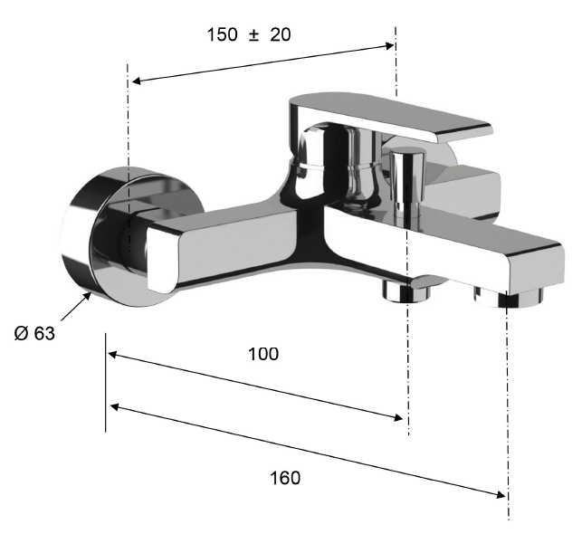 Sapho Kai bateria wannowa natynkowa czarny mat KA10/15