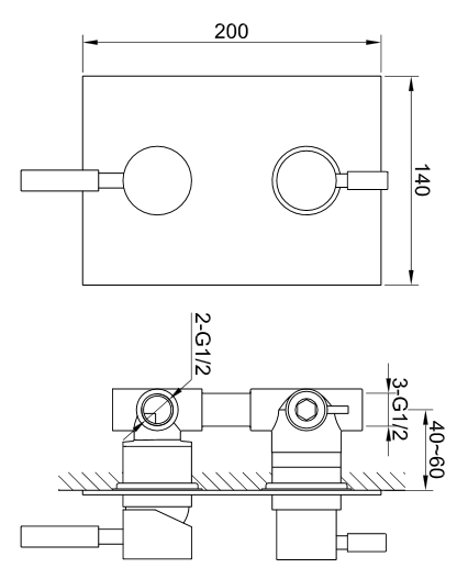 Kohlman Roxin podtynkowa bateria wannowo-prysznicowa z trzema wyjściami chrom QW211R