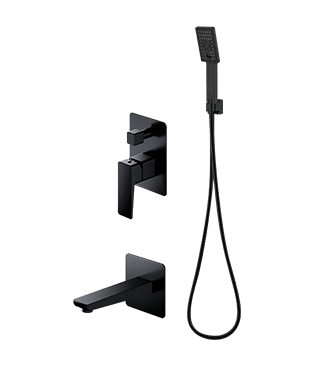 Omnires Parma System zestaw podtynkowy wannowy z wylewką czarny matowy SYSPMW01BL