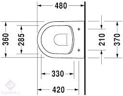 Duravit Me by Starck Rimless HygieneGlaze muszla wisząca 48cm + deska wolnoopadająca 2530092000+0020190000