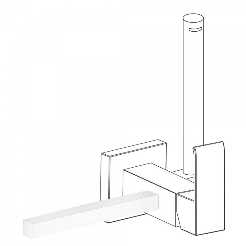 Tres Cuadro Colors wieszak na ręcznik do baterii bidetowej biały matowy 03412402BM