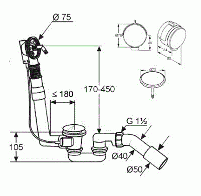 Grohe Essence zestaw podtynkowy z deszczownicą 31x31 słuchawką  i syfonem z napełnianiem wanny przez przelew kompletny 24092001WAN11