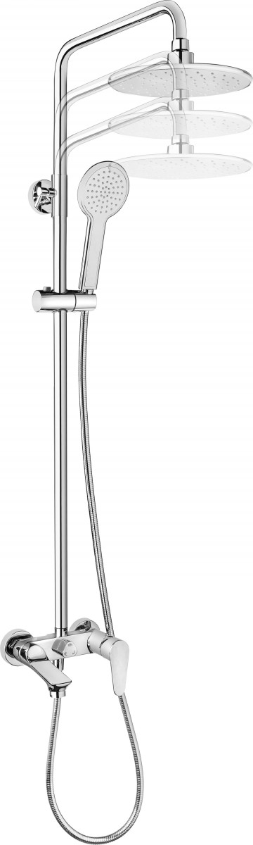 Deante Jaskier zestaw prysznicowy z deszczownicą i wylewką chrom NAC01JM