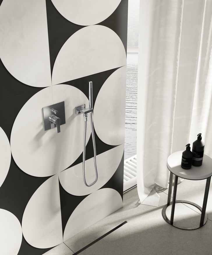 Kohlman Gixs zestaw podtynkowy z deszczownicą okrągłą 20x20 cm i słuchawką chrom QW210GR20