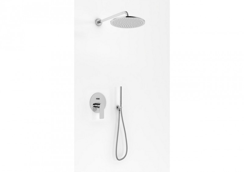 Kohlman Proxima zestaw podtynkowy z deszczownicą okrągłą 25x25 cm i słuchawką chrom QW210PR25