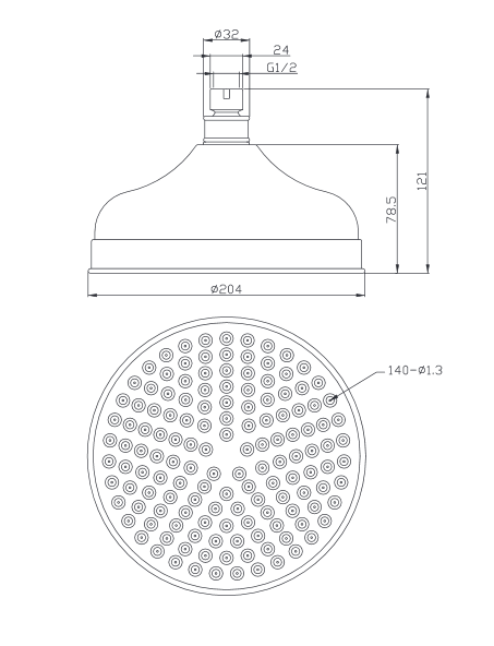 Omnires Retro deszczownica 20,5x20,5 cm retro chrom WG620CR