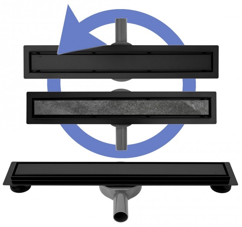 Rea NEO Pro-700 Black 2w1 odpływ liniowy 70 cm czarny REA-G8906