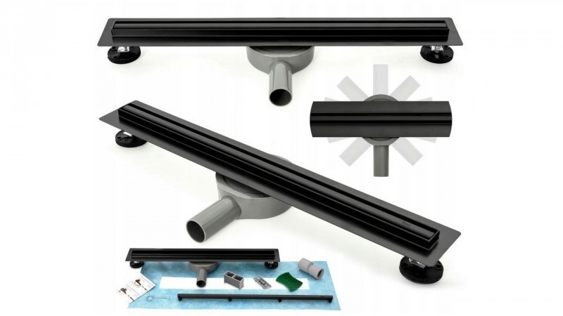 Rea NEO Slim Pro-900 Black odpływ liniowy niski 90 cm czarny REA-G8903