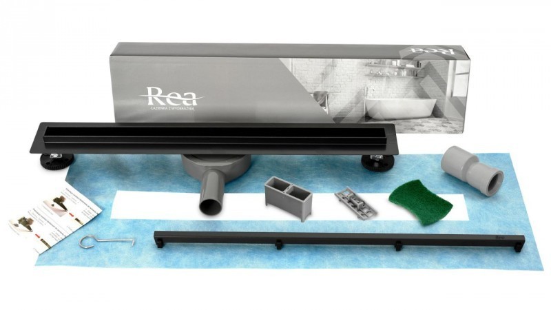 Rea NEO Slim Pro-900 Black odpływ liniowy niski 90 cm czarny REA-G8903