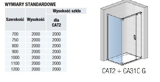 Sanswiss Cadura ścianka boczna 120 cm srebrny połysk przeźroczyste montaż przy zawiasie CAT21205007