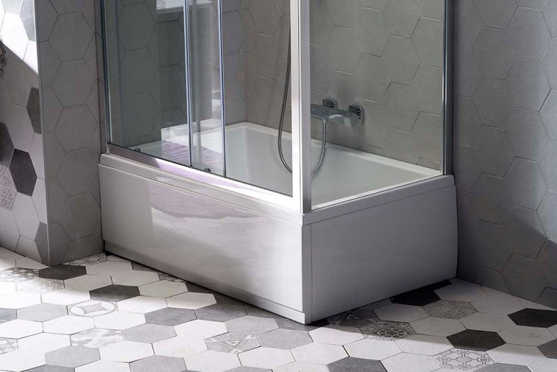 Sapho Deep obudowa do brodzika lewy 110x36 cm akryl biały 83648