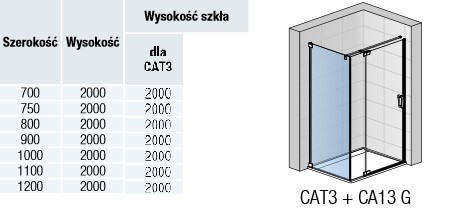 Sanswiss Cadura ścianka boczna 100 cm srebrny połysk przeźroczyste montaż przy zawiasie CAT301005007