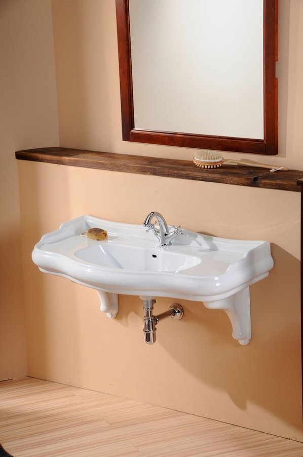 Sapho Antea bateria umywalkowa wysoka z korkiem automatycznym retro chrom/złoty 3272