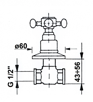 Sapho Antea zawór podtynkowy woda gorąca retro różowe złoto 3057H