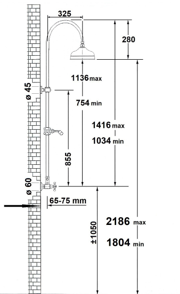 Sapho Antea zestaw prysznicowy z baterią termostatyczną ze słuchawką i deszczownicą 20 cm retro nikiel szczotkowany SET048