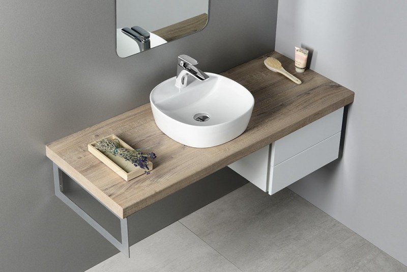 Sapho Lugano Umywalka okrągła nablatowa/stawiana na blat ceramiczna 41 cm biały AR491