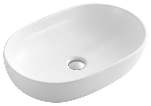 Sapho Caleo Umywalka owalna nablatowa/stawiana na blat ceramiczna 60x42 cm biały CA590